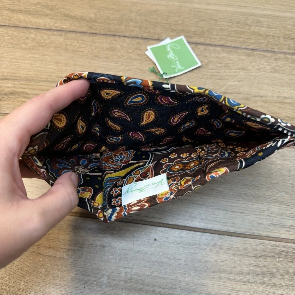 Vera Bradley Trifold Wallet Brown Kensington Pattern Hook & Loop Closure Retired